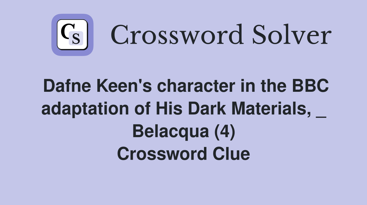 Dafne Keen's character in the BBC adaptation of His Dark Materials